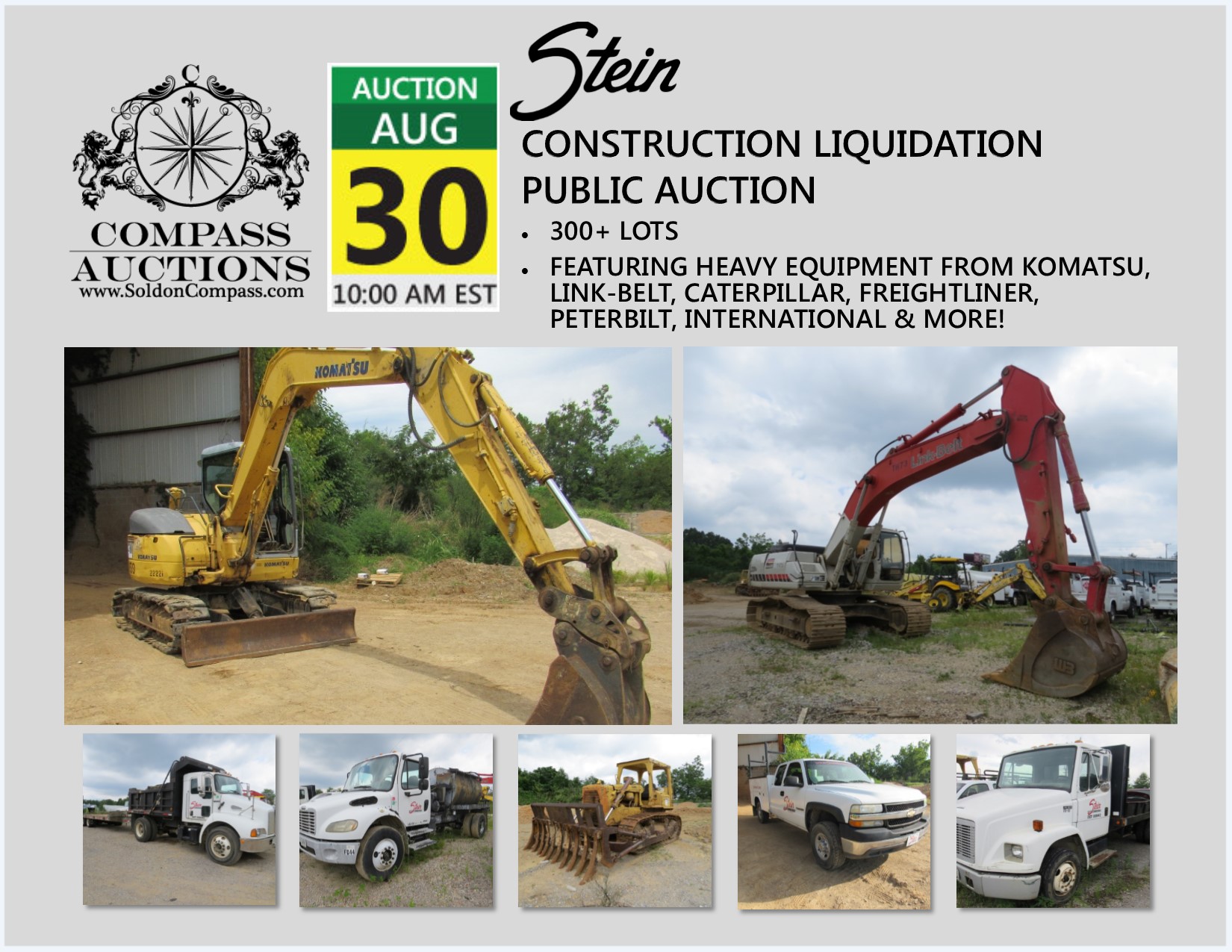 Stein Construction Liquidation Auction August 30, 2017