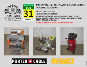 online only auction industrial surplus construction tooling january 2019 compass auctions