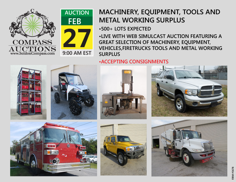 February Live Online Auction Machinery Tools Firetrucks Vehicles City of Chattanooga Hamilton County Surplus Assets