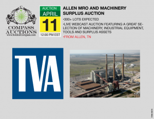 TVA auction online bidding April 2019 Machinery Surplus Assets Government