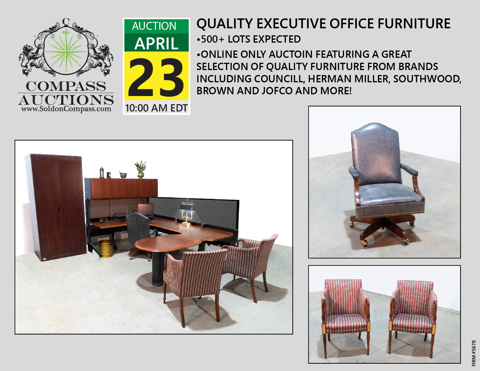 Compass Auctions Online Executive Office Furniture April 2019