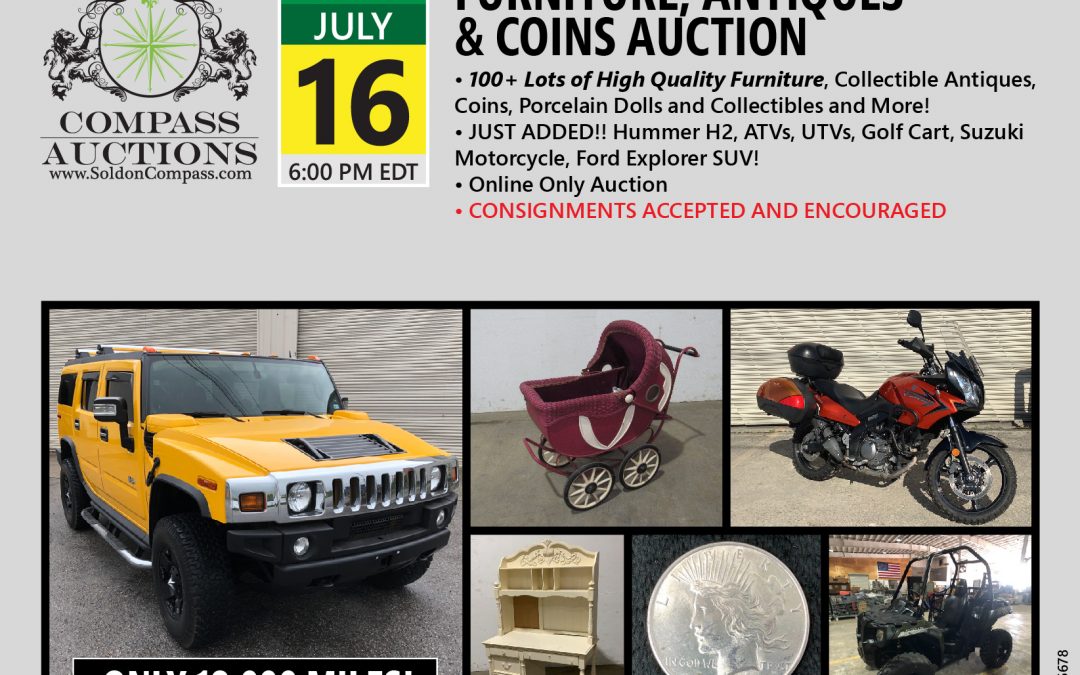 Furniture, Antiques and Coin Auction