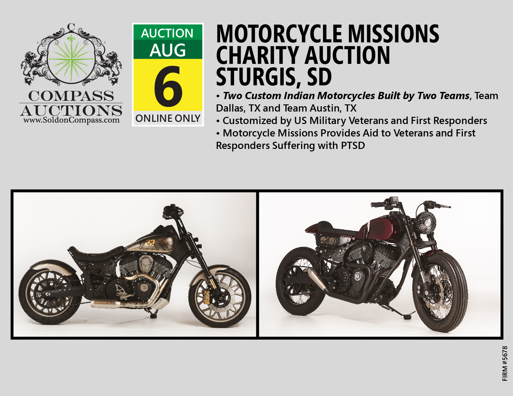 August 2019 Motorcycle Missions Auction Sturgis