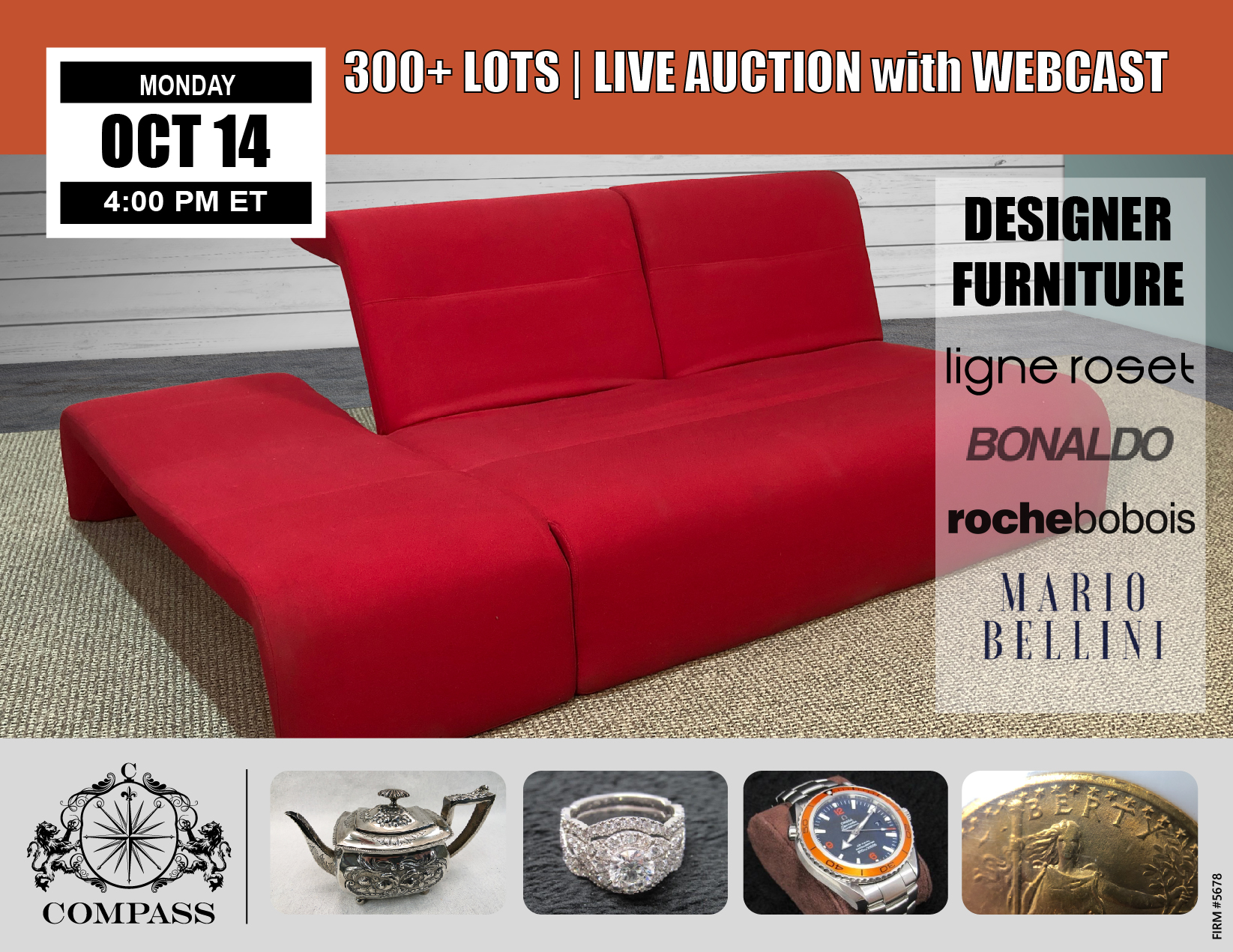 October public auction jewelry coins silver