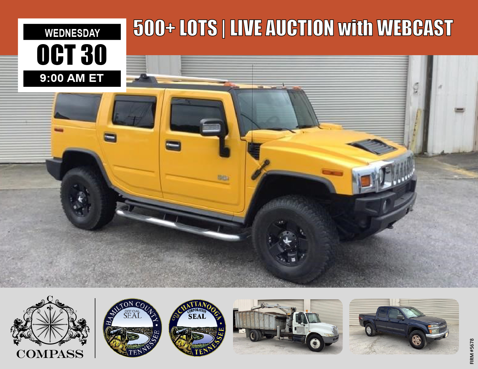 Compass Auctions October 2019 Live Public Auction Hummer