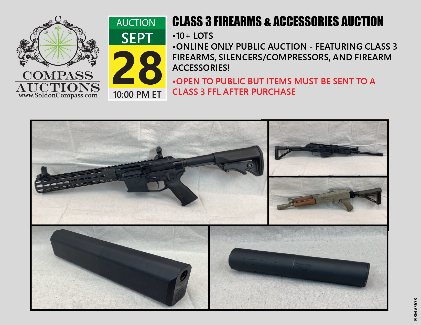 September Class 3 Firearms auction