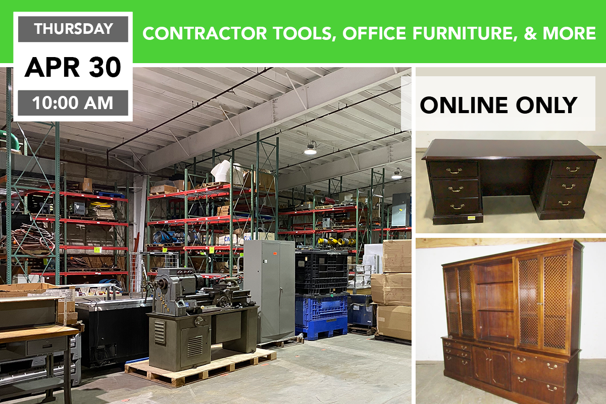 Contractor Tools, Office Furniture, & More Auction 4-30-2020