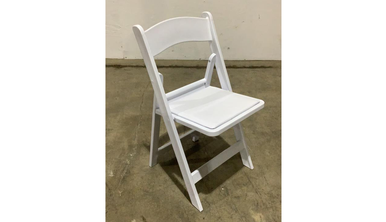 White Folding Event Resin Chairs (qty - 12)