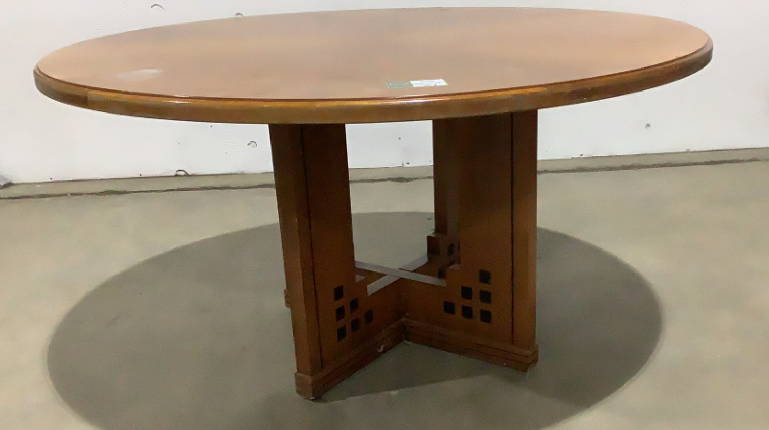 Large Round Wood Conference Table