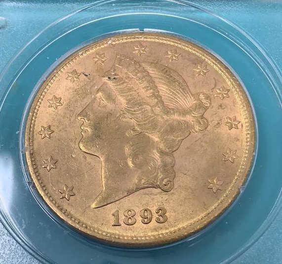 1893 $20 Gold Coin