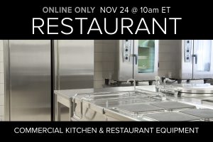 November 2020 Restaurant Equipment Kitchen Supply Auction