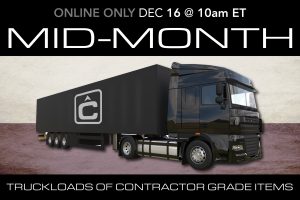 December 2020 Mid Month Auction Public contractor tools equipment