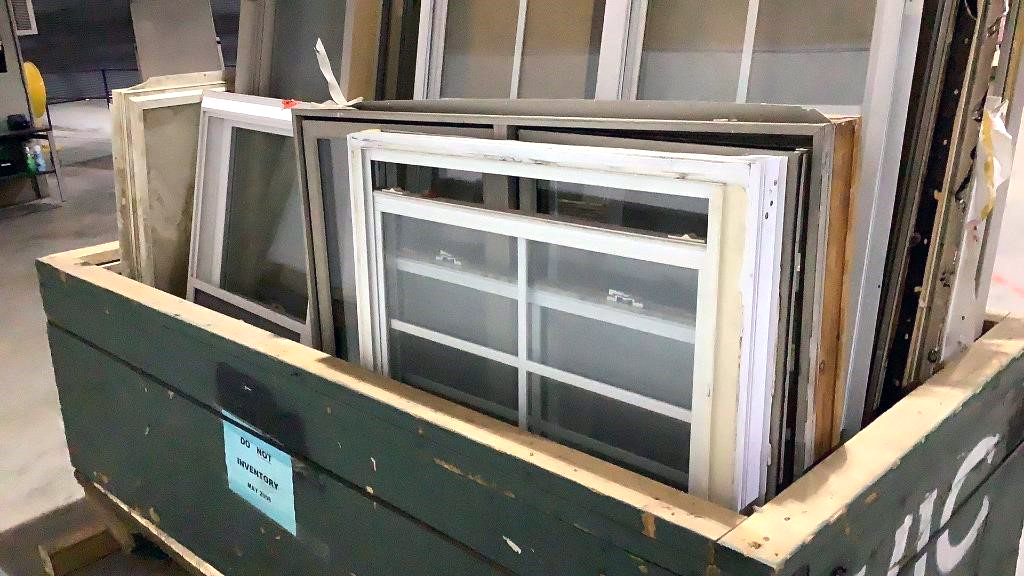 Crate of Assorted Windows
