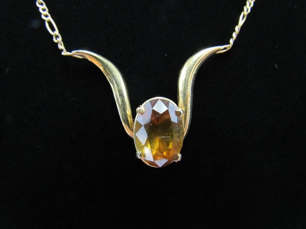 14K Sunset Tourmaline Gold Necklace