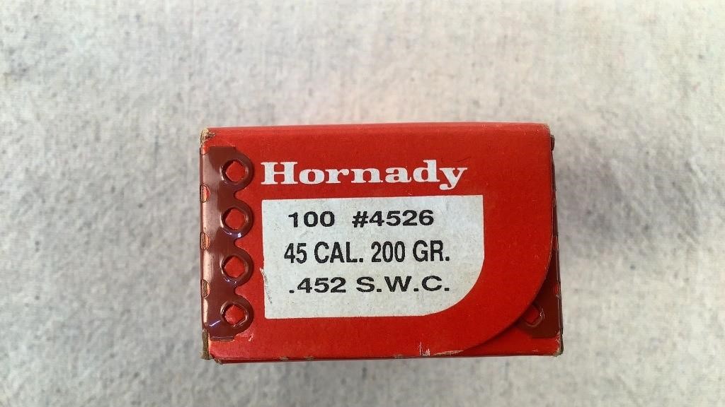 (100) Hornady 200gr. .452 swc bullets 45 Cal-110