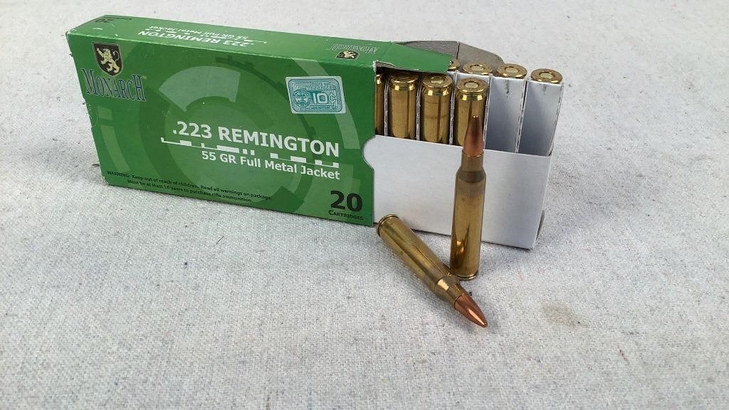 (20) Monarch Brass 223 Remington 55gr.-100