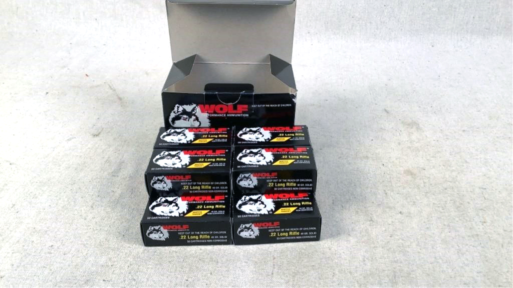 (500)Wolf 40gr 22 LR Match Target Ammo