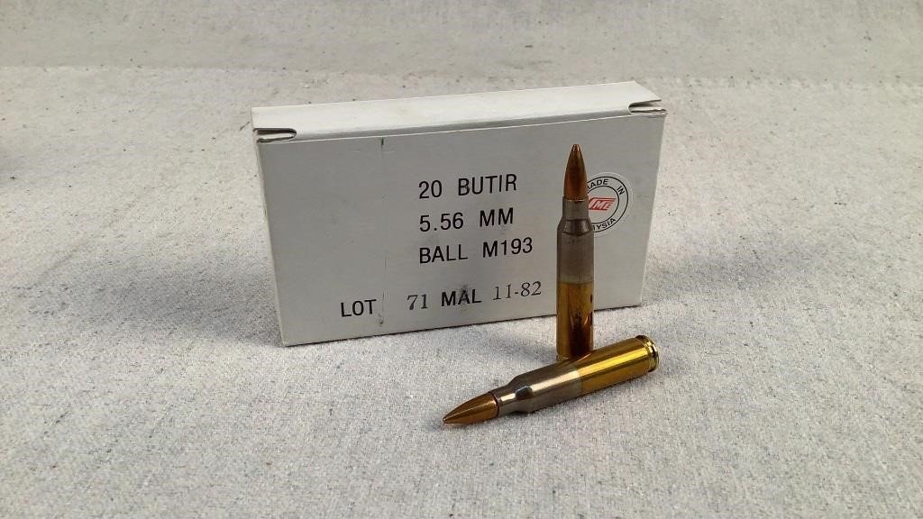 (20) Malaysian Surplus 55gr 5.56 NATO Ammo - 37