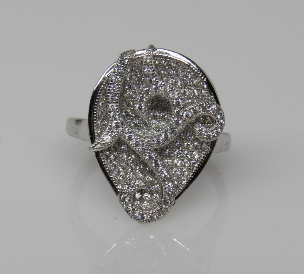 White Sapphire Pave Ring - 109