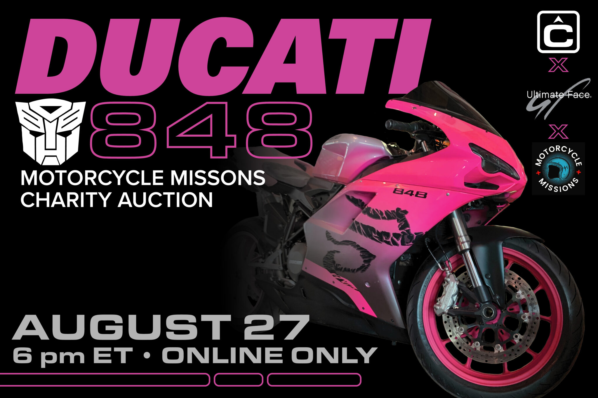 Ducati 848 sold at auction for Motorcycle Missions Charity Auction