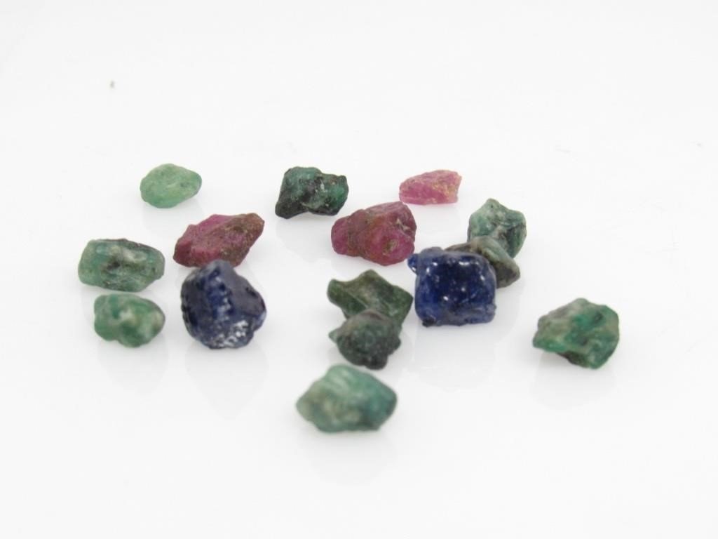 51.80 ct Ruby, Emerald, & Sapphire Gemstones