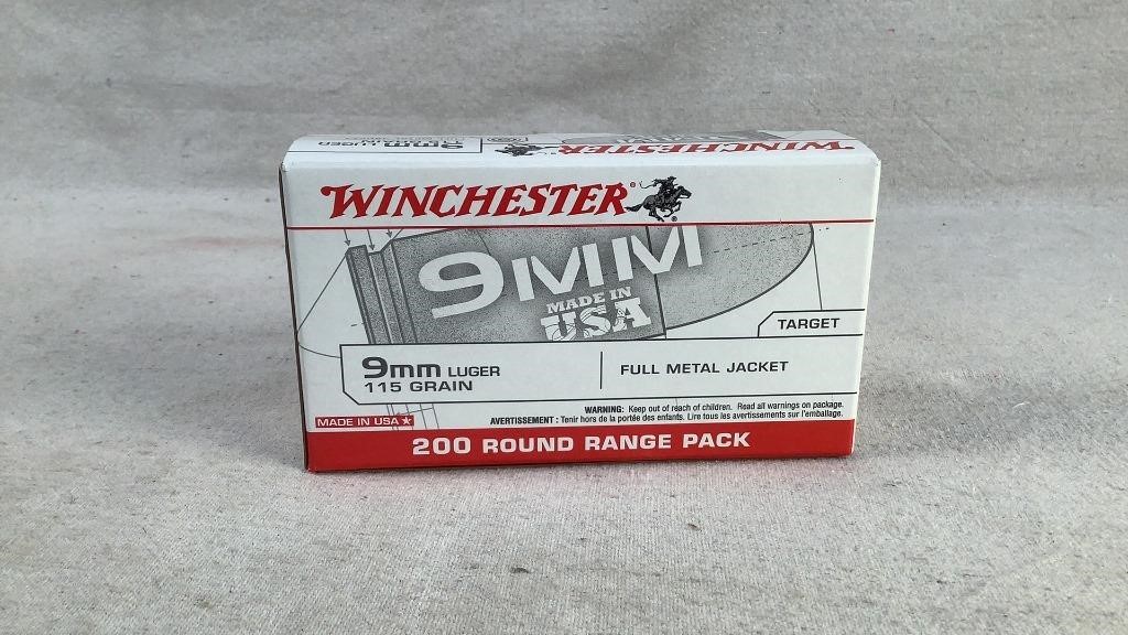 (200) Winchester 115gr 9mm Luger FMJ Ammo - 67