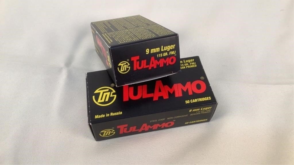 TulAmmo 115gr 9mm Luger FMJ Ammo