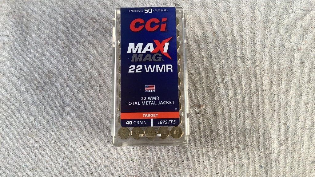 (50) CCI Maxi-Mag 40gr 22 WMR Ammo - 52