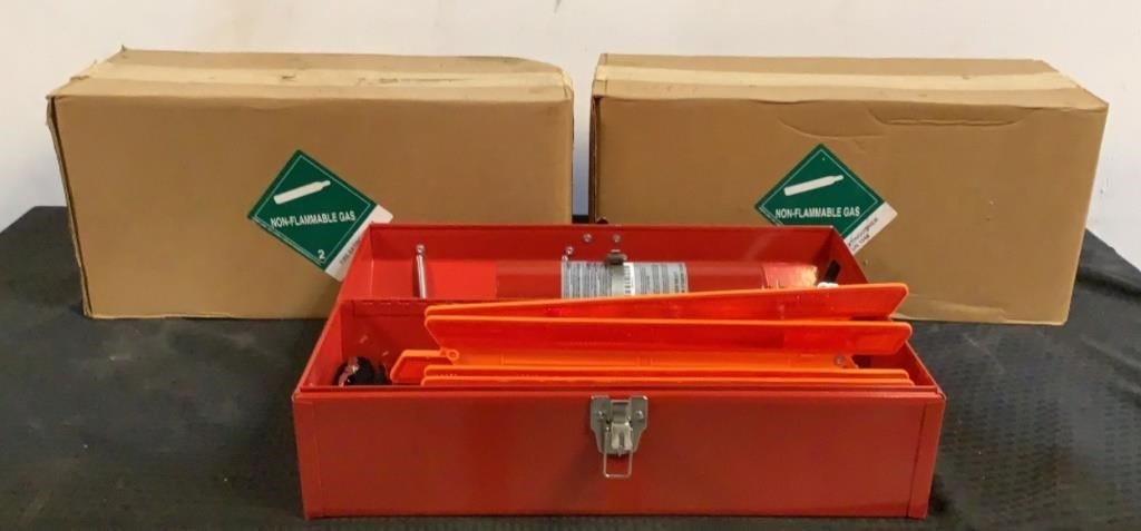 (3) Fire Extinguishers w/ Boxes