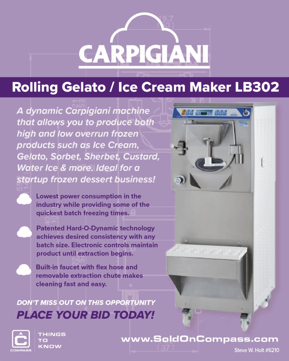 Carpigiani Rolling Gelato / Ice Cream Maker