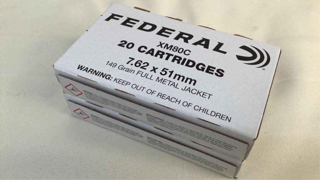 (2 times the bid) Federal XM80C 7.62x51mm Ammo