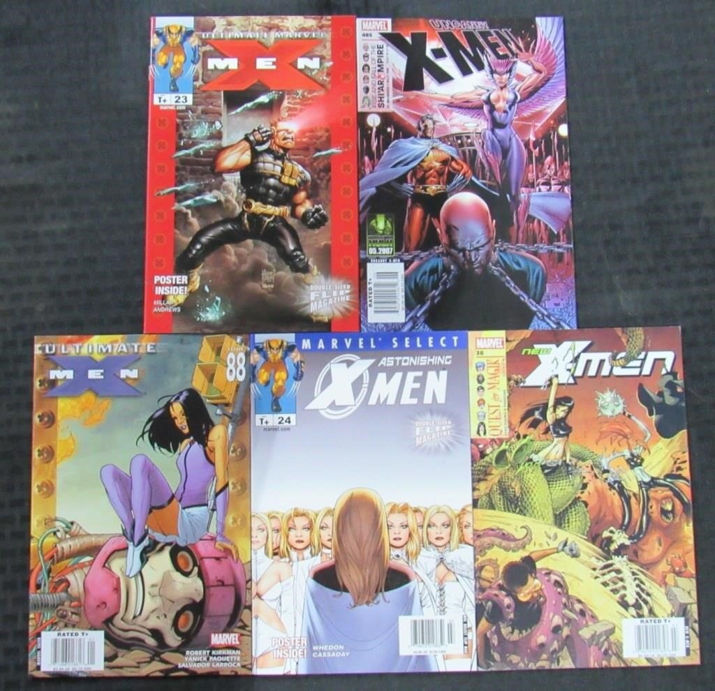 (5) 2002 - 2007 Marvel X - Men Comic Books