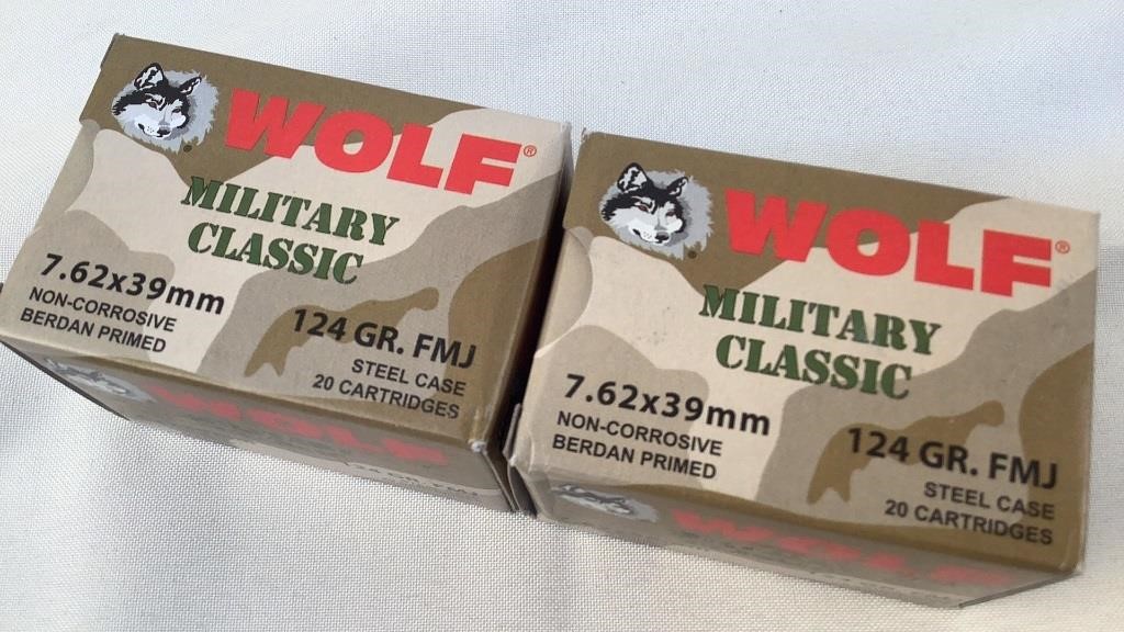 (2 times the bid) Wolf Steel Case 7.62x39mm Ammo