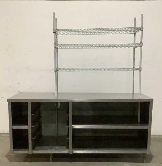 Stainless Steel Counter w/Built-in Shelf