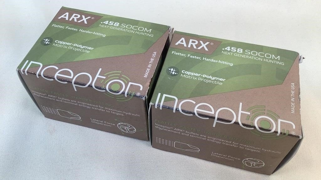 (2x the bid) ARX Inceptor .458 Socom Ammo