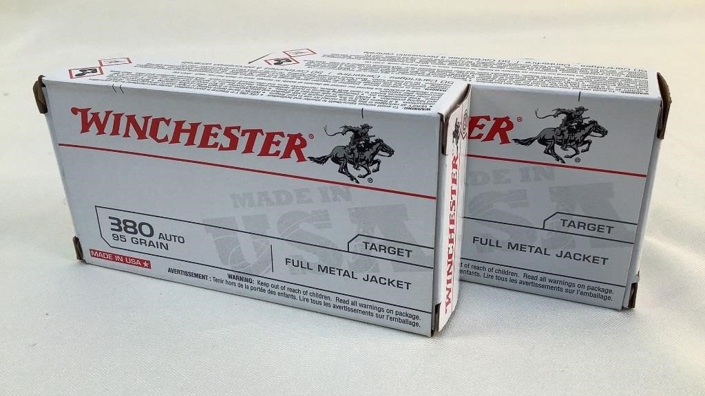 (2x the bid) Winchester White Box .380 Auto Ammo