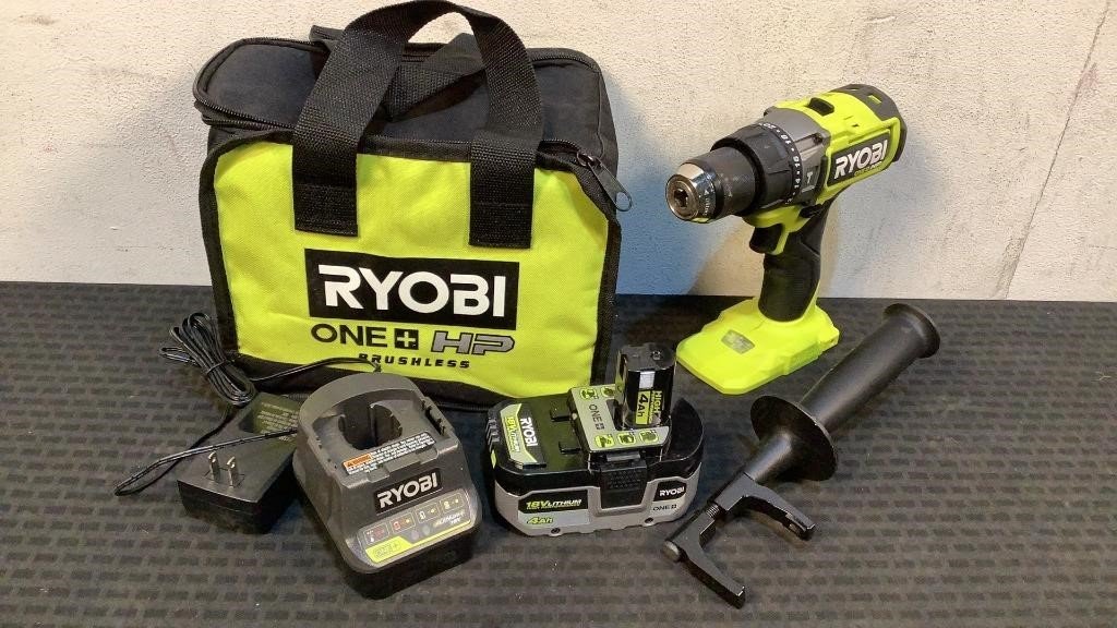 Ryobi 18V Brushless 1/2" Hammer Drill kit PBLHM101