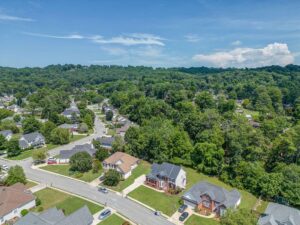 Ariel view of Belleau Woods Neighborhood and view of 2070 Paris Metz. 