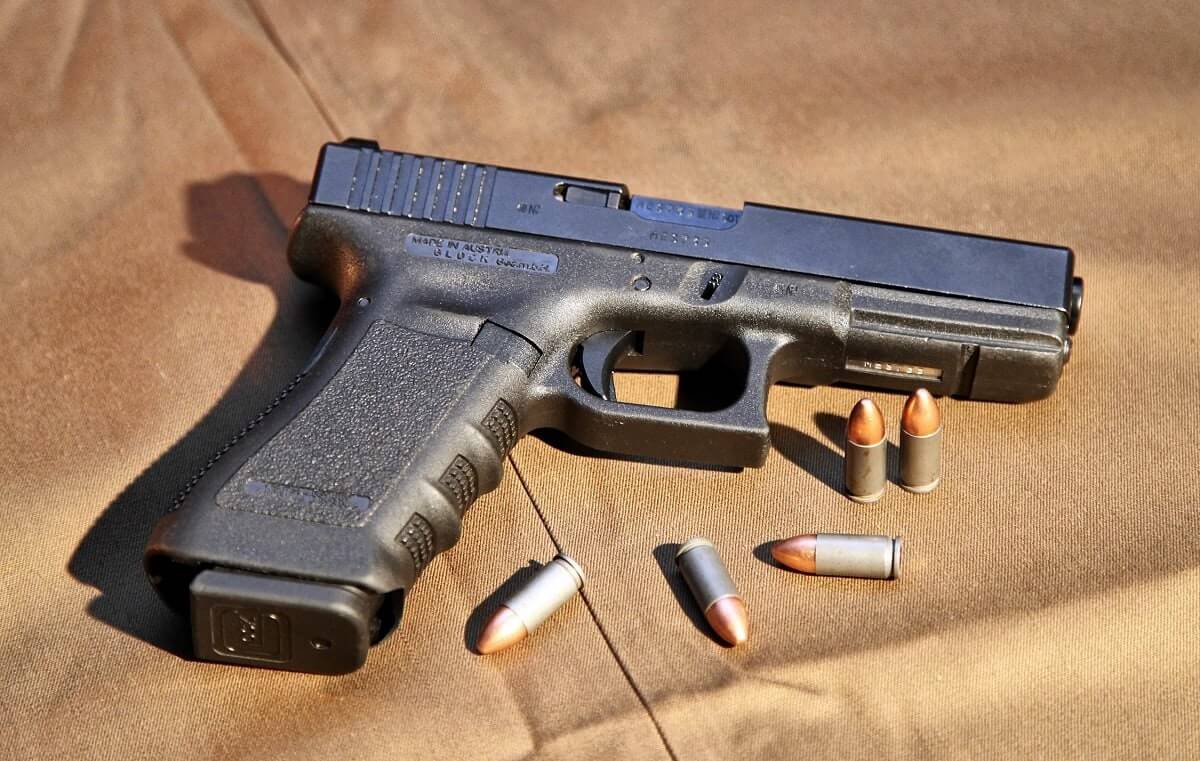 handgun with 9mm rounds
