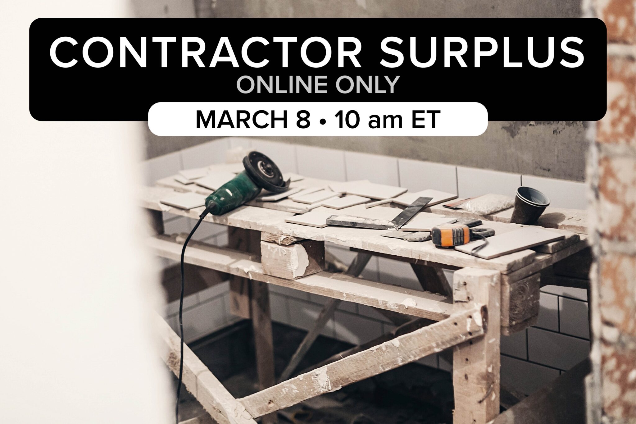 contractor surplus auction banner