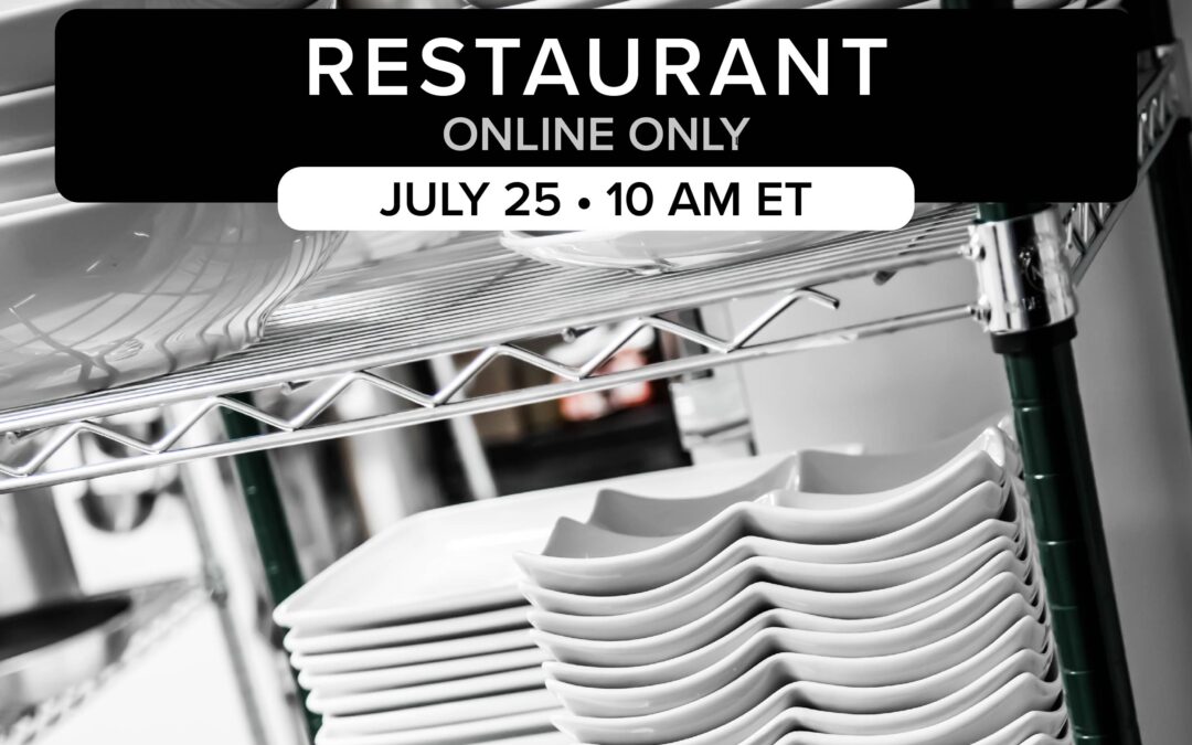Restaurant Equipment Auction | July 25