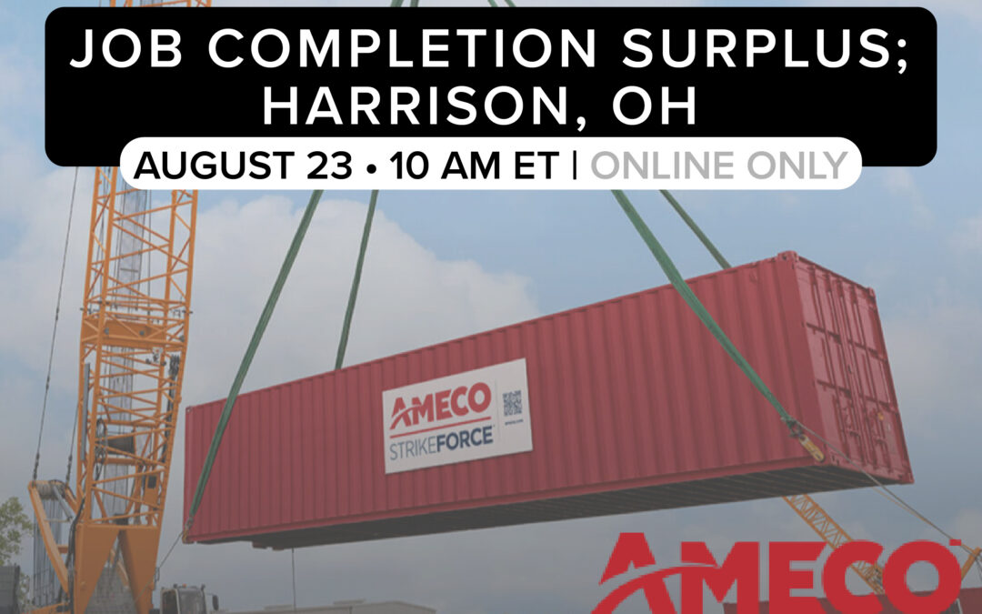 From Harrison, OH: Job Completion Surplus by AMECO | Aug. 23