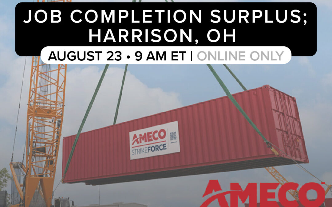 From Harrison, OH: Job Completion Surplus by AMECO | Aug. 23