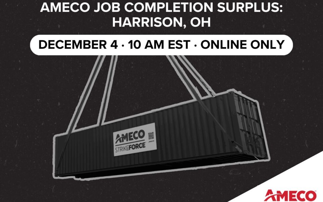 AMECO Job Completion Surplus Auction: Harrison, OH | December 4