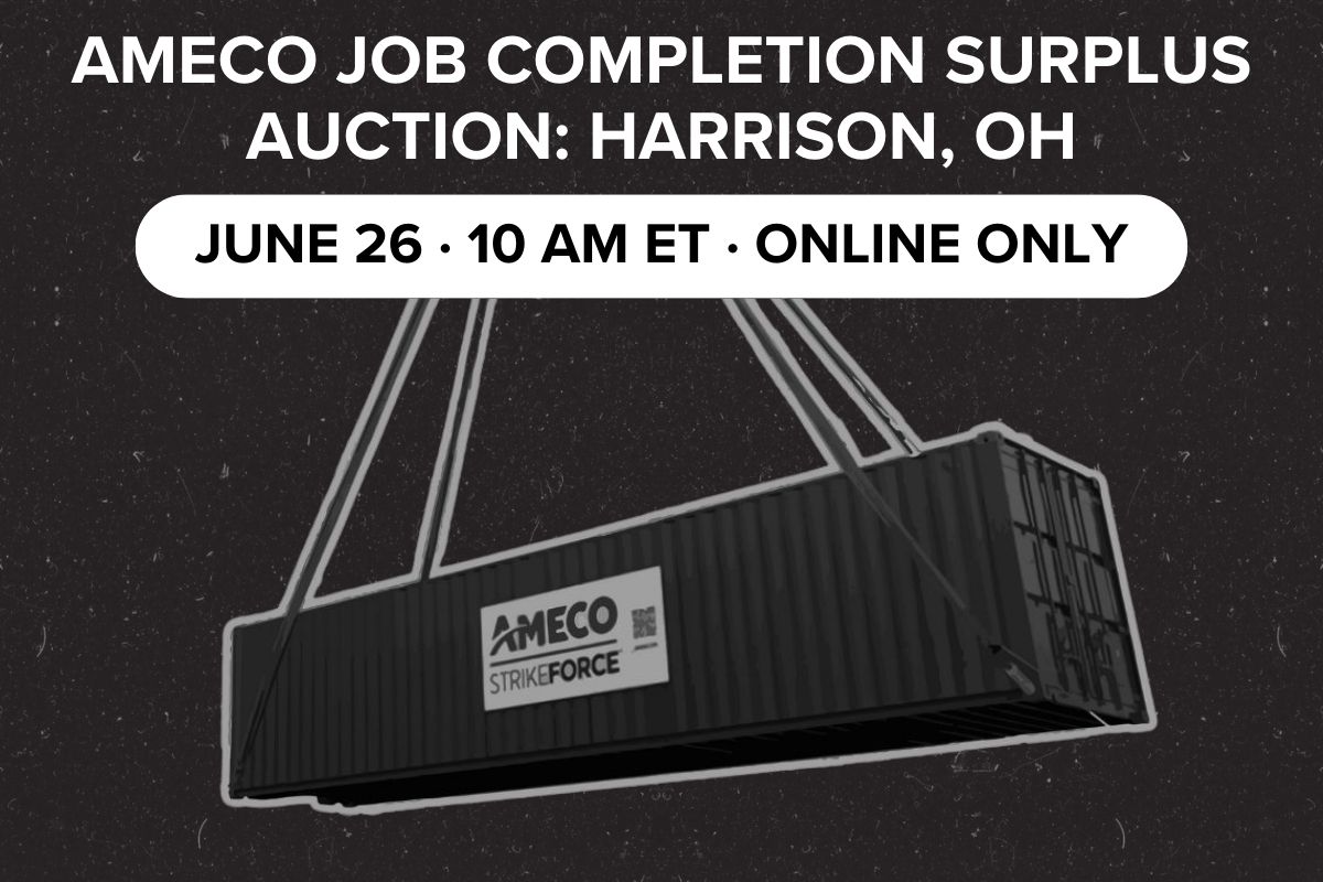 AMECO Job Completion Surplus Auction: Harrison, OH June 26